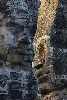 Bodhisattva Prints: Stone faces, which may depict Jayavarman VII as a Bodhisattva