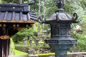 Nikko Prints: Stone lantern at Mausoleum of Iemitsu in Rinnoji Temple features intricate design