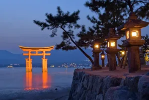 Glow Prints: Stone lanterns and the iconic torii at the Itsukushima Shrine