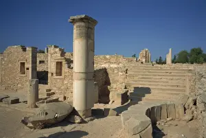 Cyprus Prints: Stone pithos in the Palaestra in the ruins of Kurion (Curium) (Kourion)