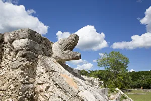 Yucatan State Prints: Stone Serpent Head, Temple of the Warriors