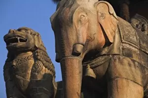 Stone statue of elephant at temple