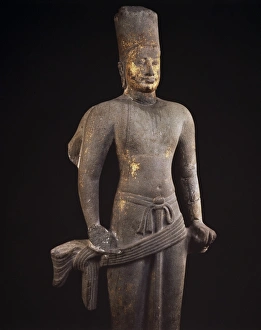 National Museum Prints: Stone statue of Vishnu