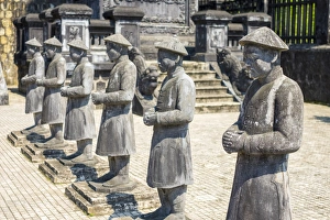 Place Of Burial Prints: Stone statues at Tomb of Khai Dinh (Lang Khai Dinh)