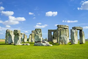 Meadow Prints: Stonehenge Neolithic stone circle, UNESCO World Heritage Site, Salisbury Plain, Wiltshire