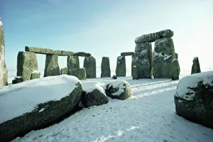 Wiltshire Prints: Stonehenge, UNESCO World Heritage Site, in winter, Wiltshire, England, United Kingdom