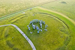Stonehenge viewed from above, UNESCO World Heritage Site, Salisbury Plain, Wiltshire