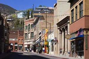 Images Dated 25th March 2009: Stores on Main Street, Bisbee Historic District, Cochise County, Arizona