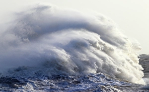 Turbulent Prints: Storm waves (Storm Eowyn), Porthcawl Pier, South Wales, United Kingdom
