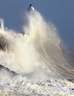 Turbulence Prints: Storm waves (Storm Eowyn), Porthcawl Pier, South Wales, United Kingdom