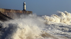 Turbulent Prints: Storm waves (Storm Eowyn), Porthcawl Pier, South Wales, United Kingdom