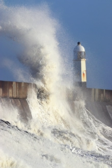 Turbulent Prints: Storm waves (Storm Eowyn), Porthcawl Pier, South Wales, United Kingdom