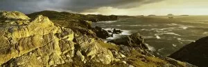 Stormy evening light on coastline near Carloway, Isle of Lewis, Outer Hebrides