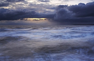 Stormy Prints: A stormy sea at Gorleston-on-Sea, Norfolk, England, United Kingdom, Europe