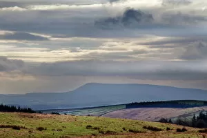 Rolling Landscape Collection: Stormy sky over Pendle Hill from above Settle, North Yorkshire, Yorkshire, England