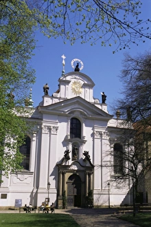 Hradcany Prints: Strahov church facade, Hradcany, Prague, Czech Republic, Europe