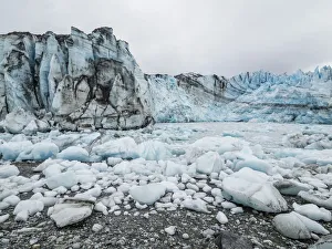 Stranded ice on the low tide in front of Lamplugh Glacier, Glacier Bay National Park