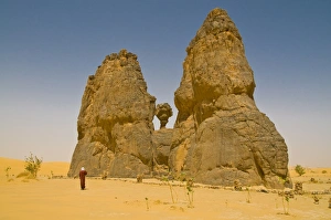 Images Dated 8th April 2010: Strange rock formation La Vache Qui Pleure (the cow that cries), near Djanet, Algeria, North Africa