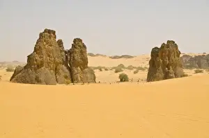Algeria Prints: Strange rock formation La Vache Qui Pleure (the cow that cries)