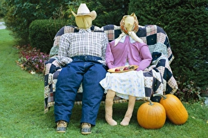 Sweater Prints: Strawdolls or scarecrows on a farm
