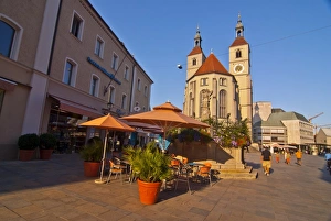 Images Dated 16th July 2007: Street cafe, Regensburg, Bavaria, Germany, Europe