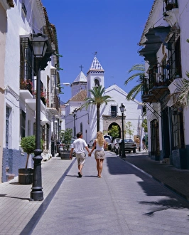 Marbella Prints: Street and church in the Old Town