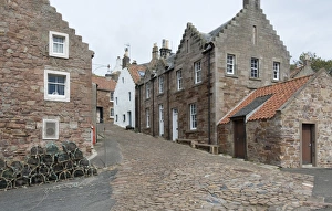 Fife Prints: A street in Crail with lobster pots, Fife Coast, Scotland, United Kingdom, Europe