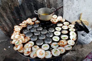 Pancake Prints: Street food, Banh Xeo (Vietnamese pancakes), Vung Tau, Vietnam, Indochina, Southeast Asia