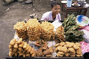 Small Business Prints: Street food stall, Yangon (Rangoon), Myanmar (Burma), Asia