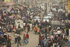 Crowded Prints: Street market, Amritsar. Punjab, India, Asia
