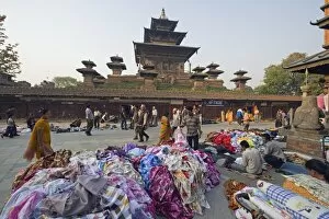 Images Dated 15th April 2010: Street market and temple at Durbar Square, Kathmandu, Nepal, Asia