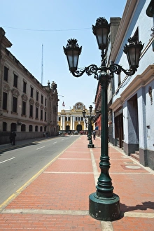 Lima Prints: Street near the main train station, Lima, Peru, South America