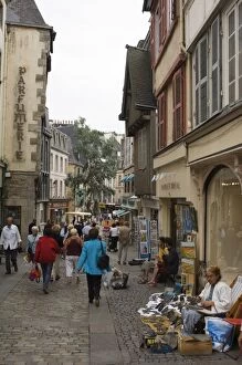 Street in Quimper, Southern Finistere, Brittany, France, Europe