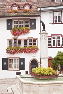 Window Box Prints: Street scene in Basel, Switzerland, Europe
