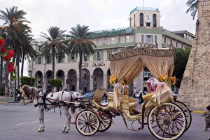 Carriages Prints: Street scene with carriage, Tripoli, Libya, North Africa, Africa