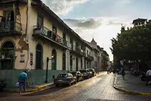 Panama Prints: Street scene, Casco Viejo, UNESCO World Heritage Site, Panama City, Panama, Central