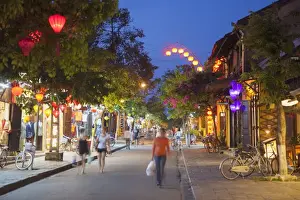Hoi An Prints: Street scene at dusk, Hoi An, UNESCO World Heritage Site