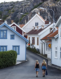 Strolling Prints: Street scene in Fjallbacka, Bohuslan region, west coast, Sweden, Scandinavia, Europe