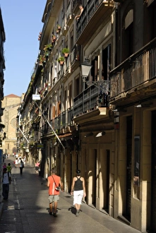 San Sebastian Prints: Street scene, old town of Donostia, San Sebastian, Basque country, Euskadi, Spain, Europe