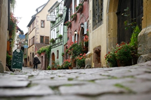 Images Dated 13th September 2008: Street scene, Riquewihr, Alsace, France, Europe