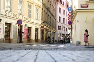 Stare Mesto Prints: Street scene in Stare Mesto, Prague, Czech Republic, Europe