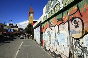 Argentinean Prints: Street scene in Ushuaia, Tierra del Fuego, Argentina, South America
