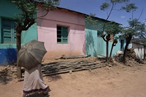 Single Storey Prints: Street scene, village of Abi-Adi, Tigre region, Ethiopia, Africa