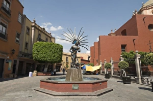 Head Dress Prints: Street scenes, Queretaro, Queretaro State, Mexico, North America
