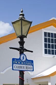 Images Dated 5th April 2011: Street sign at the Royal Naval Dockyard, Bermuda, Central America