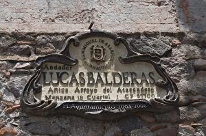 Images Dated 19th April 2008: Street sign, San Miguel de Allende, Guanajuato state, Mexico, North America