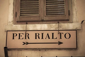 Street Sign Prints: Street sign, Venice, UNESCO World Heritage Site, Veneto, Italy, Europe