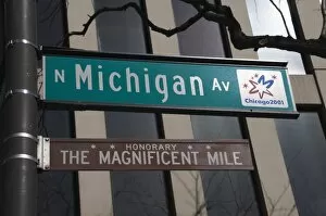 Images Dated 14th April 2008: Street signs, Chicago, Illinois, United States of America, North America