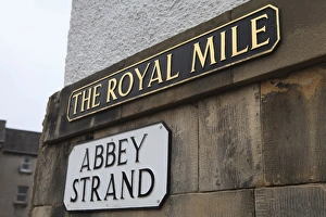 Lothian Prints: Street signs, Royal Mile, Old Town, Edinburgh, Lothian, Scotland, United Kingdom, Europe