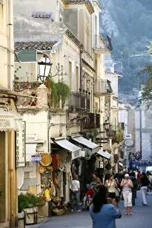 Street in Taormina, Sicily, Italy, Europe